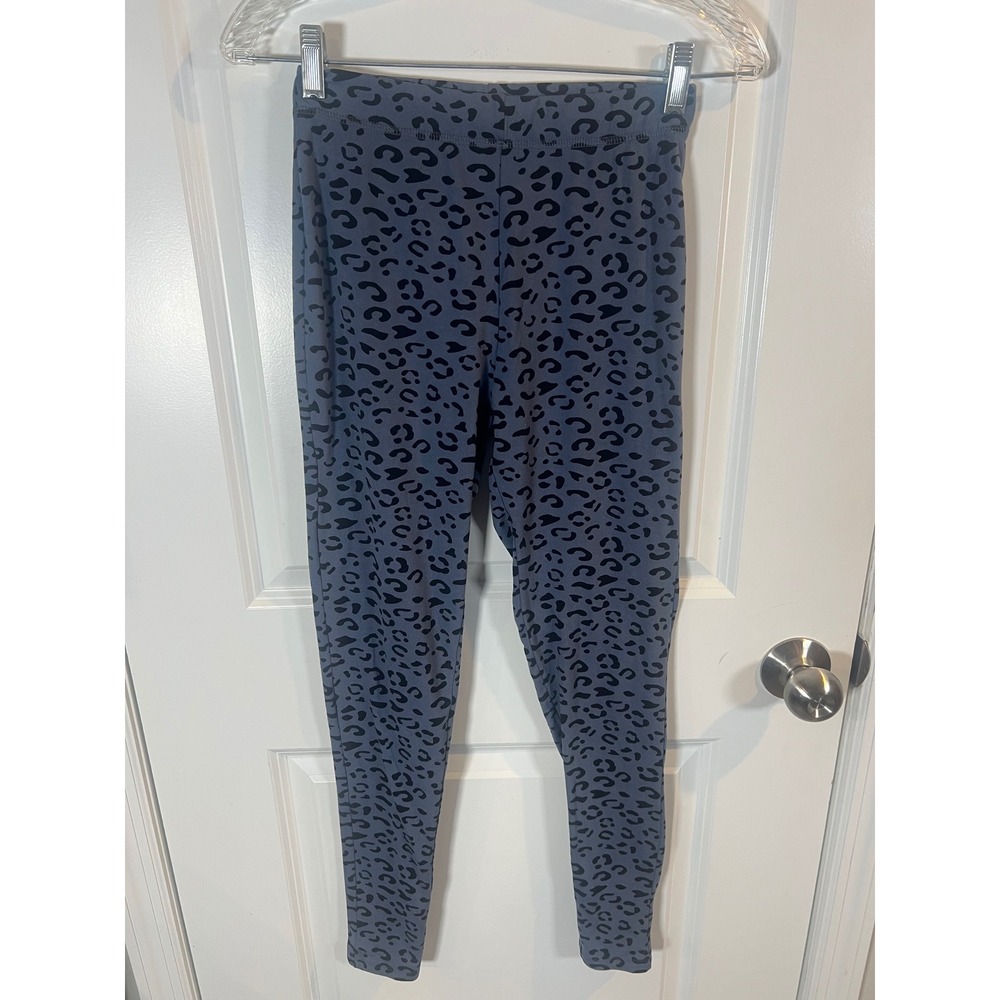 Serra Womens Leggings Leopard Animal Print Blue Size S